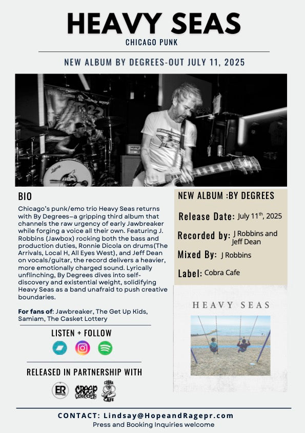 Pre Order Heavy Seas - "By Degrees" 12" LP (Sonic Blue Swirl)