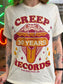 Limited Edition Creep Records 30th Anniversary T-shirt in Tan.