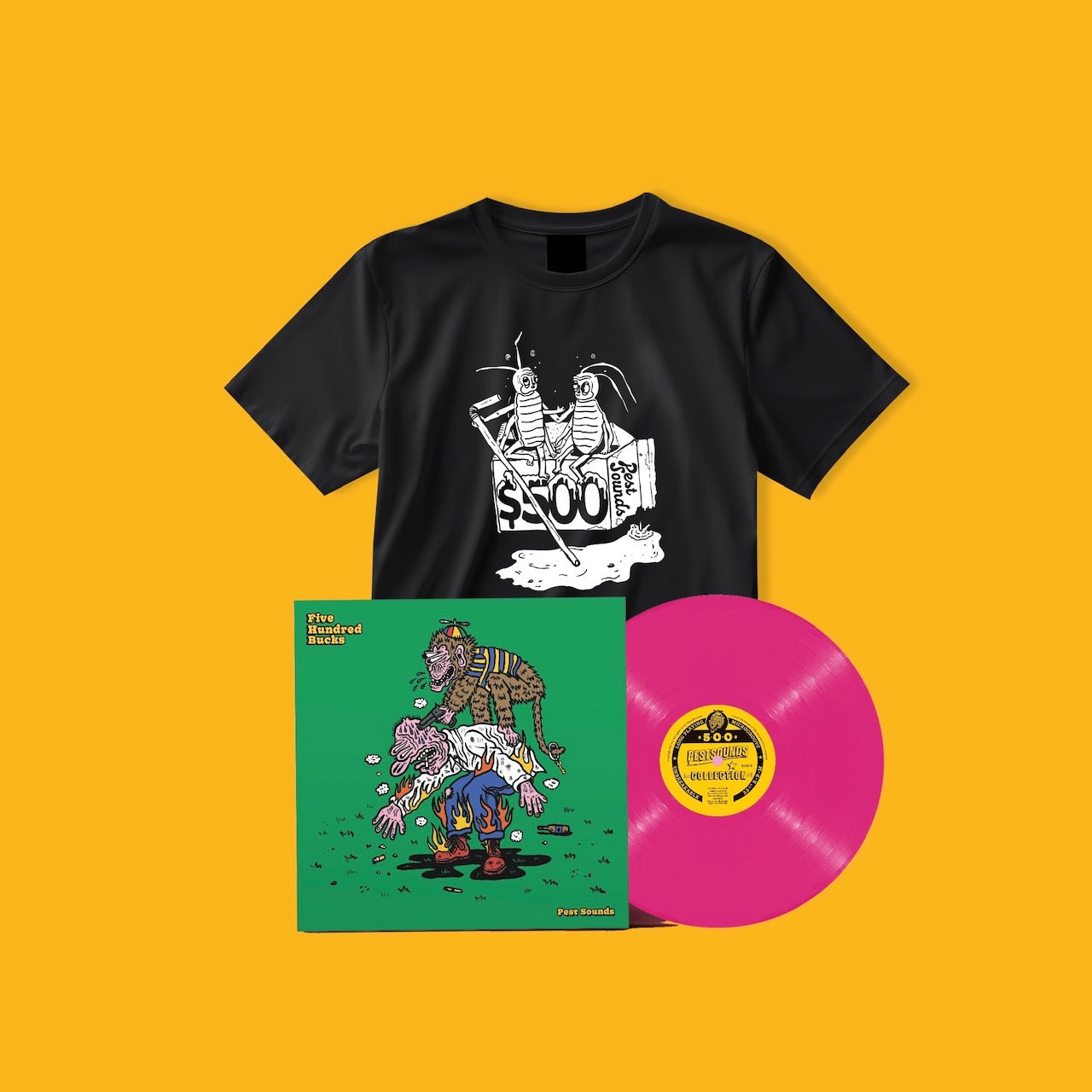 PRE-ORDER: Five Hundred Bucks 'Pest Sounds' Bundle (Includes Vinyl and T-Shirt)