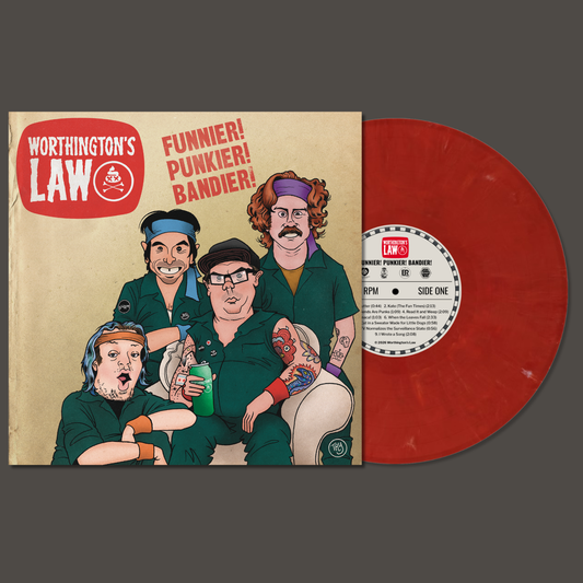 Worthington’s Law - Funnier! Punkier! Bandier! - 12" LP (red vinyl)