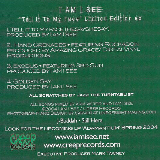 I Am I See ‎– Tell It To My Face EP [CD]